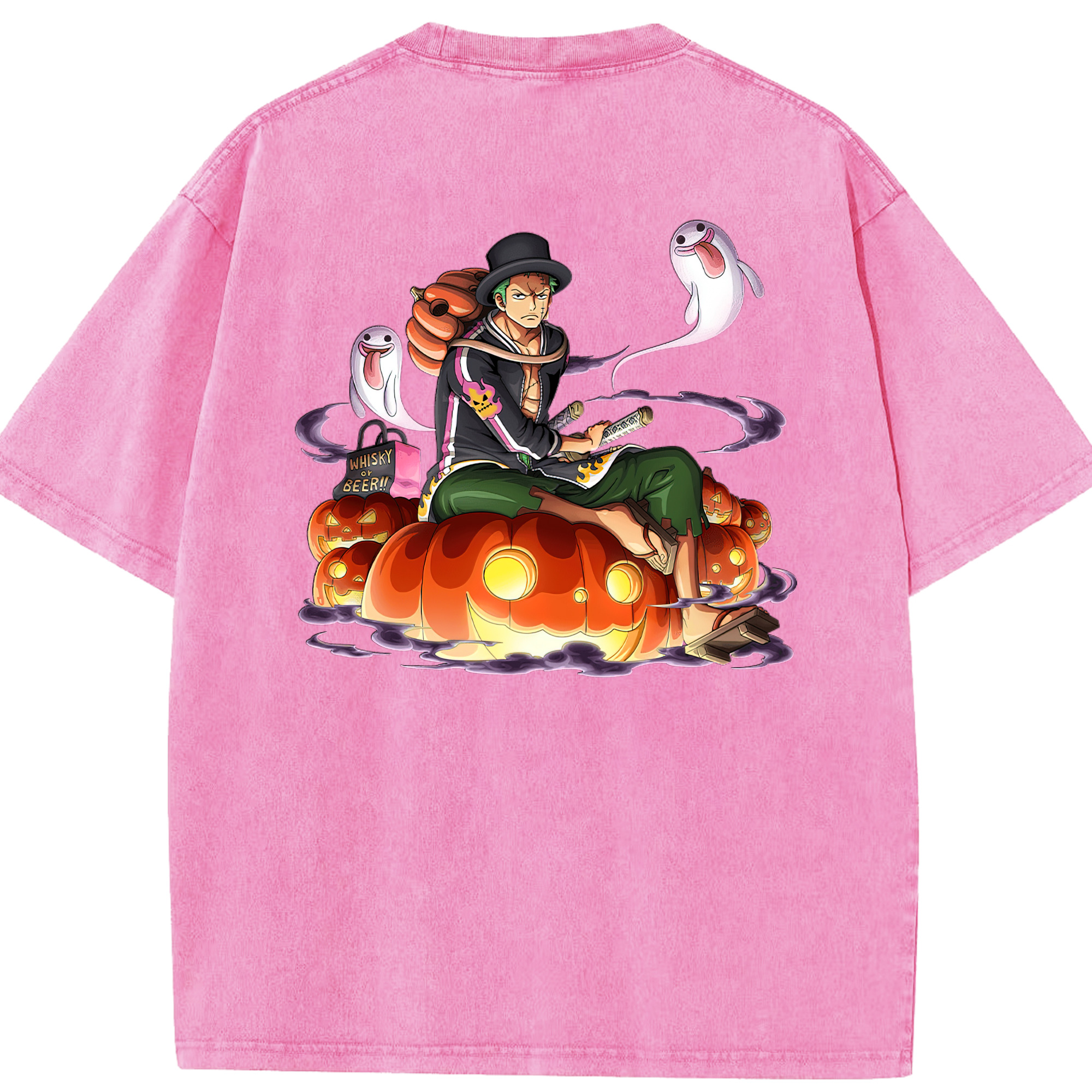 ワンピース ロロノア・ゾロ ONE PIECE Roronoa Zoro 綿100% ヴィンテージ風 半袖Tシャツ（背面プリント）